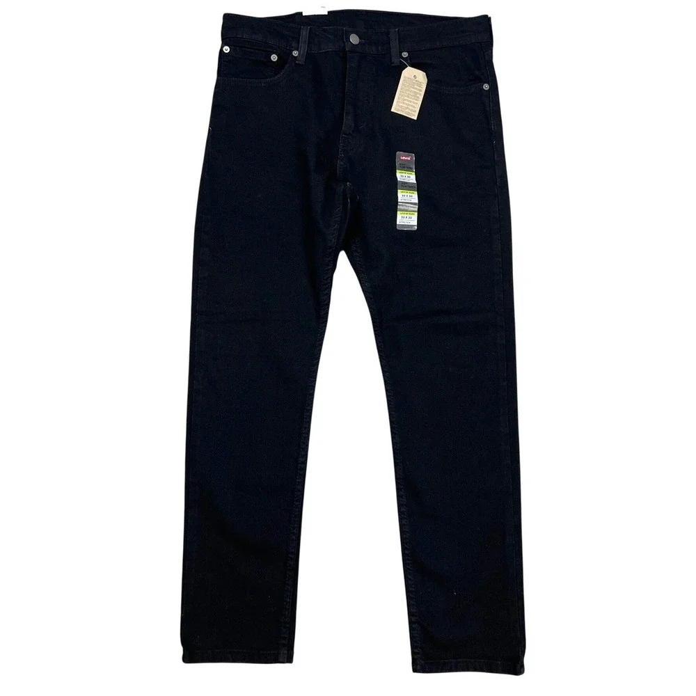 NEW Levis 512 Slim Taper Mens Jeans 33x30 Black Flex Stretch Denim Casual Zip